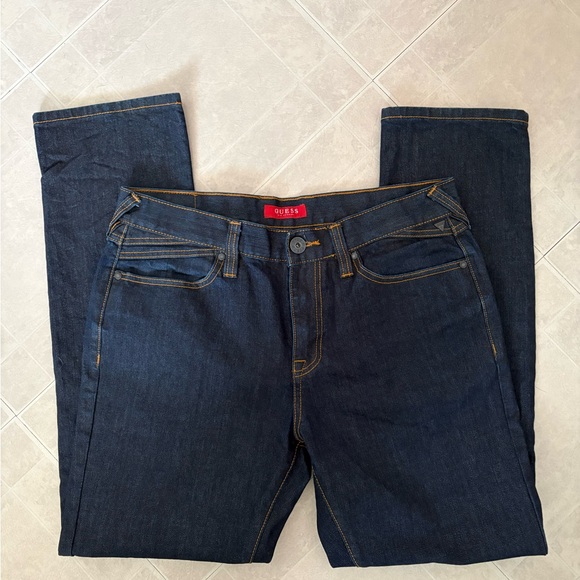 Men's GUESS Dark Blue Jeans - Picture 4 of 7